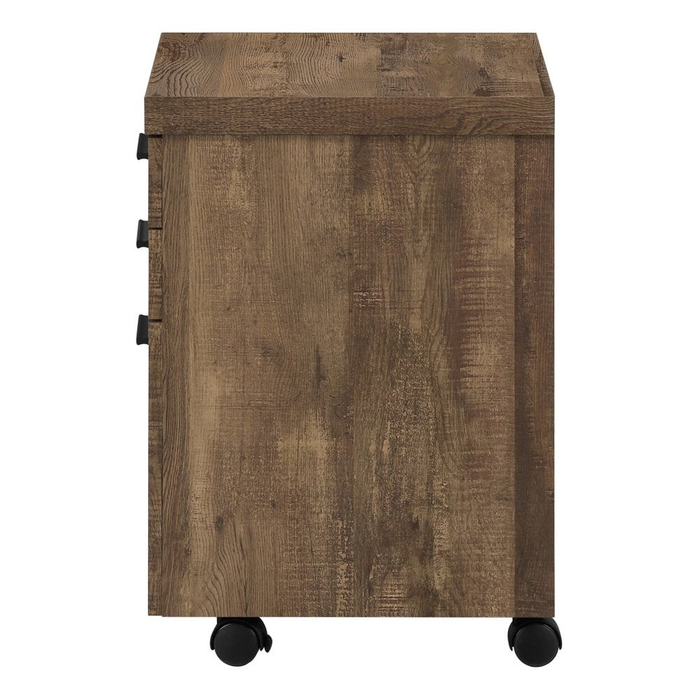 25" Grey Particle Board And Wood Filing Cabinet With Drawers