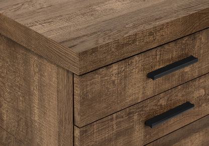 25" Brown Particle Board and Wood Filing Cabinet With Drawers