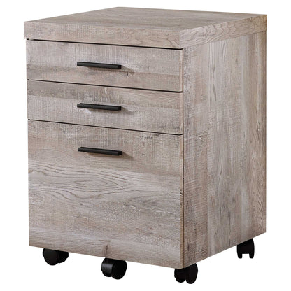 17.75" X 18.25" X 25.25" Taupe Particle Board 3 Drawers  Filing Cabinet