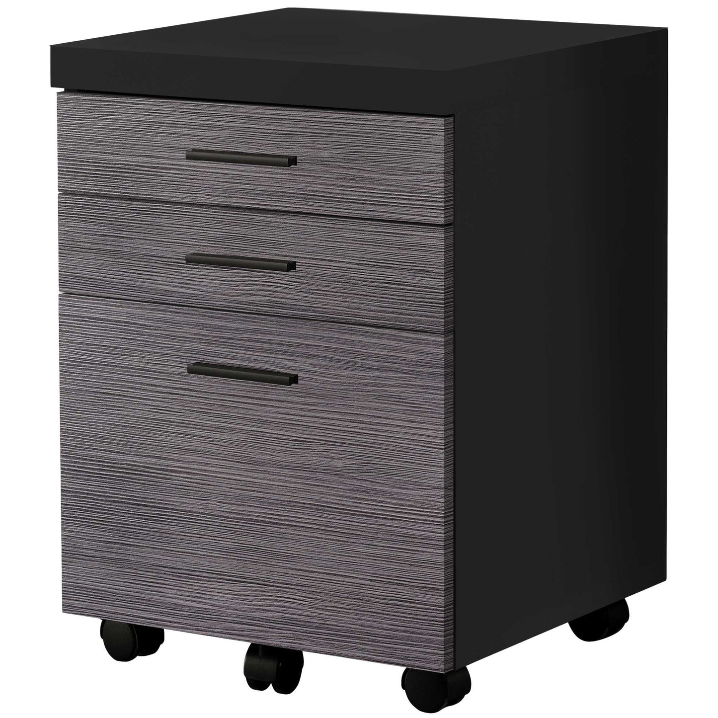 25.25" Grey Particle Board And Mdf Filing Cabinet With 3 Drawers