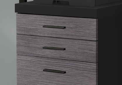 25.25" Grey Particle Board And Mdf Filing Cabinet With 3 Drawers