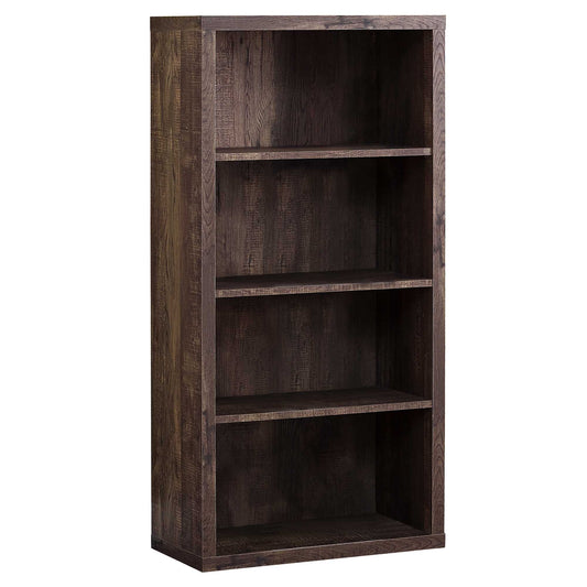 Taupe Wood Four Tier Bookcase