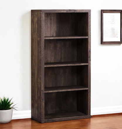 White Wood Adjustable Four Tier Bookcase