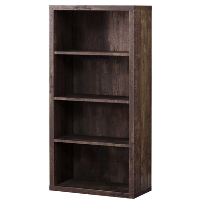 White Wood Adjustable Four Tier Bookcase