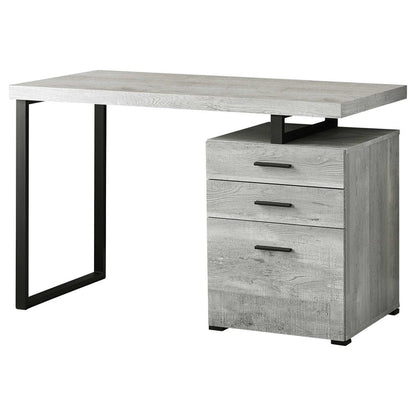 47" Brown and Black Computer Desk With Three Drawers