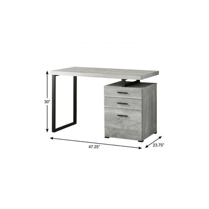 47" Brown and Black Computer Desk With Three Drawers