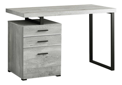 47" Gray and Black Computer Desk With Three Drawers
