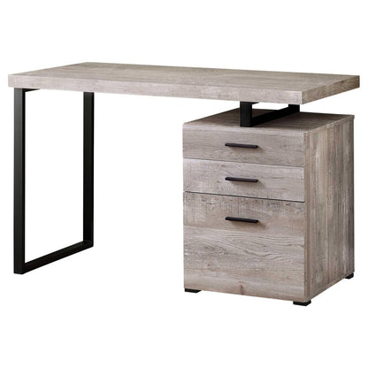 47" Brown and Black Computer Desk With Three Drawers