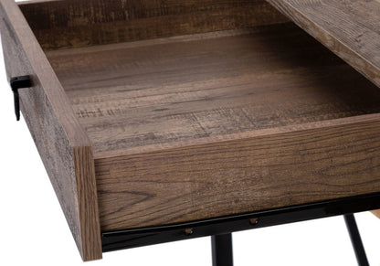 47" Brown and Black Computer Desk With Two Drawers
