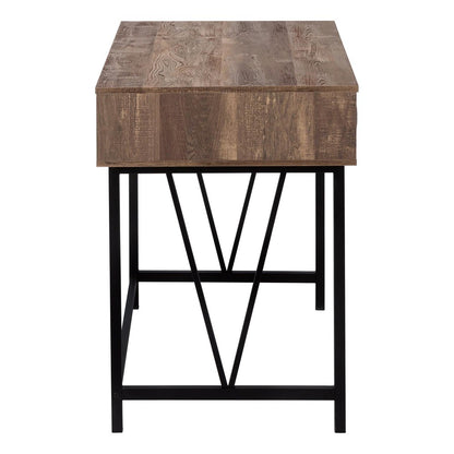 47" Brown and Black Computer Desk With Two Drawers