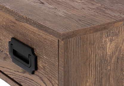 47" Brown and Black Computer Desk With Two Drawers