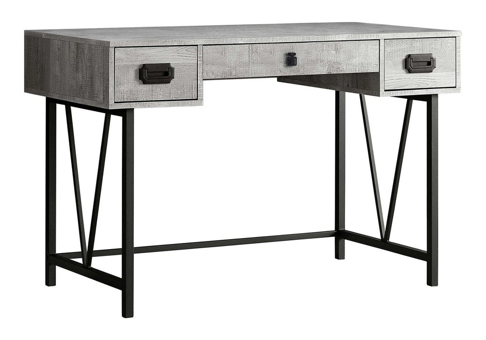 47" Brown and Black Computer Desk With Two Drawers