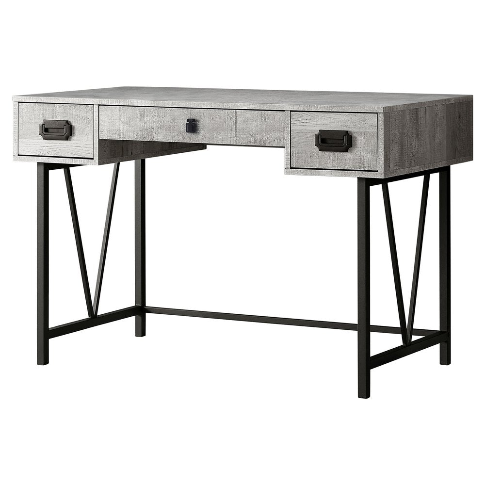 47" Brown and Black Computer Desk With Two Drawers
