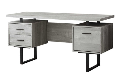 60" Brown and Black With Three Drawers