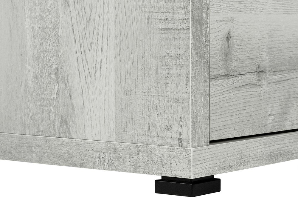 60" Taupe L Shape Computer Desk With Three Drawers