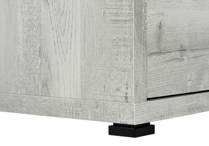 60" Taupe L Shape Computer Desk With Three Drawers