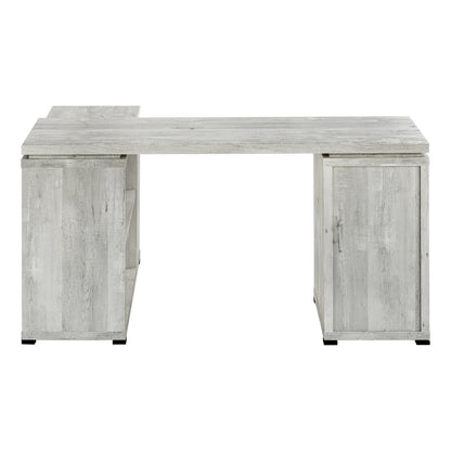 47" Gray L Shape Computer Desk With Three Drawers