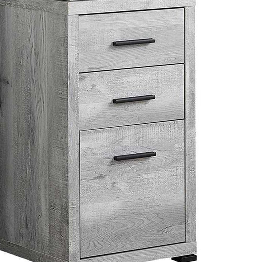 60" Taupe L Shape Computer Desk With Three Drawers