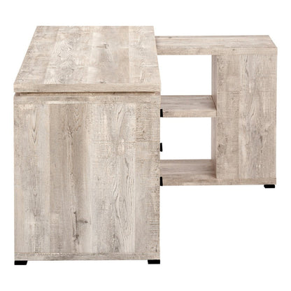 47" Gray L Shape Computer Desk With Three Drawers