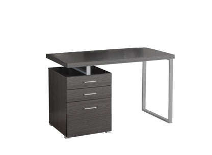 24" Gray and Black Computer Desk With Three Drawers