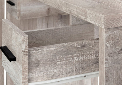 63" Taupe L Shape Computer Desk With Eight Drawers