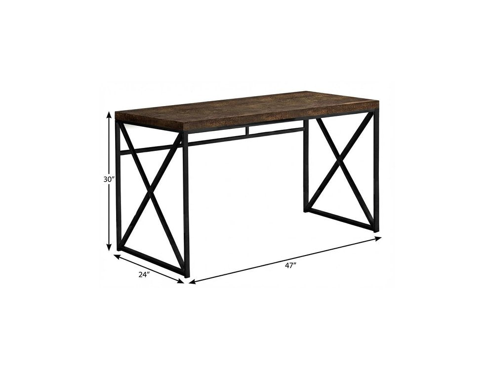 47" Brown and Black Computer Desk
