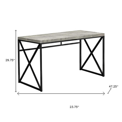 24" Gray and Black Computer Desk