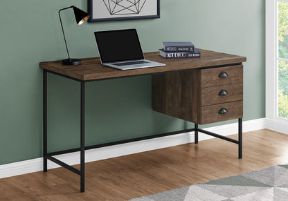 24" Gray and Black Computer Desk With Three Drawers
