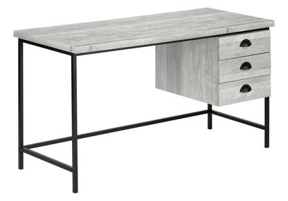 55" Brown and Black Computer Desk With Three Drawers