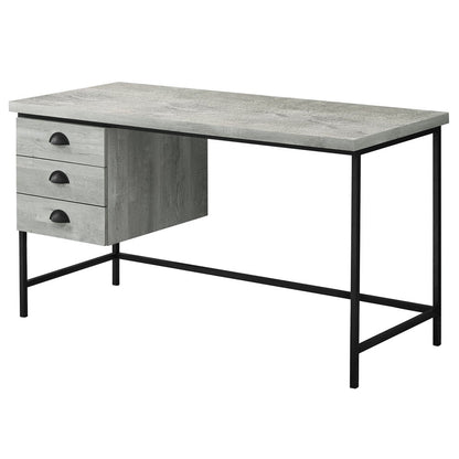 55" Brown and Black Computer Desk With Three Drawers