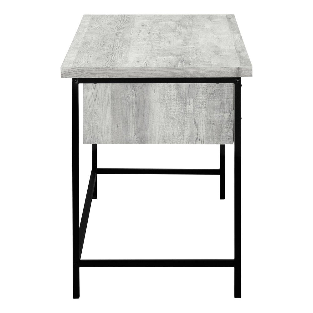 55" Brown and Black Computer Desk With Three Drawers