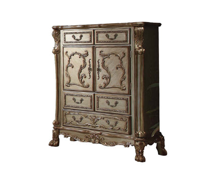 20" Brown Solid Wood Five Drawer