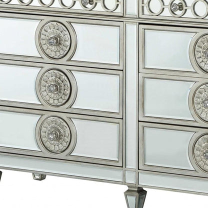 68" Gray Wood Six Drawer Double Dresser