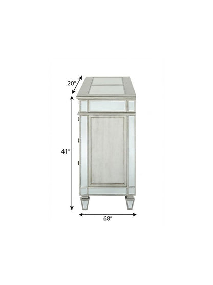 68" Gray Wood Six Drawer Double Dresser