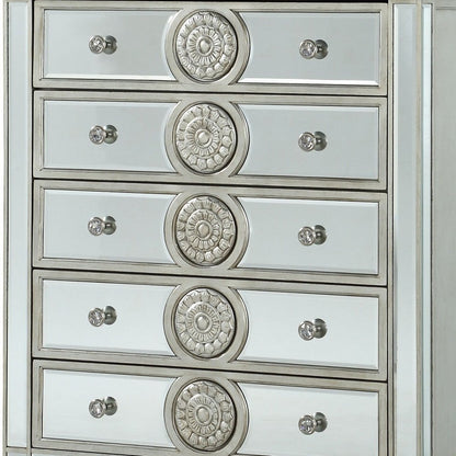 21" X 44" X 56" Mirrored Wood Chest