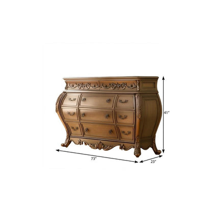 41" Brown Solid Wood 11 Combo Dresser
