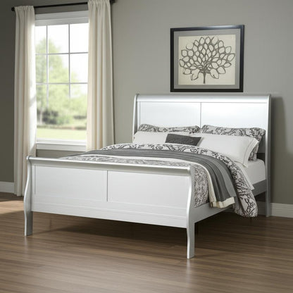 Off White Solid Wood Twin Bed Frame