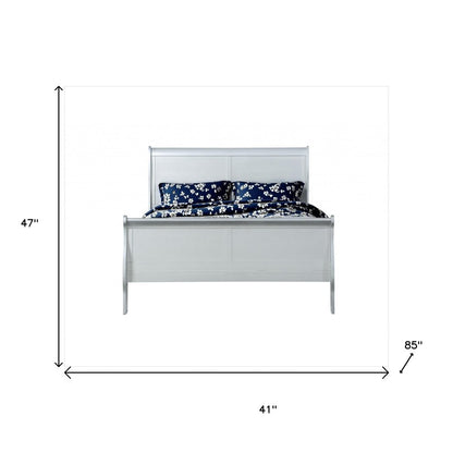 King Silver Sleigh Bed