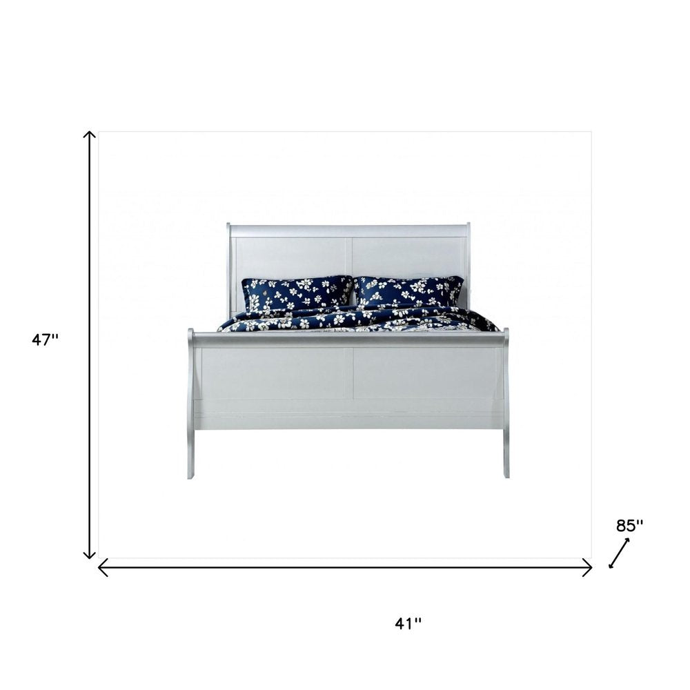 Off White Solid Wood Twin Bed Frame
