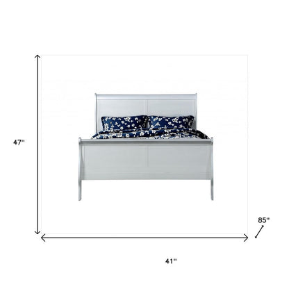 King Silver Sleigh Bed