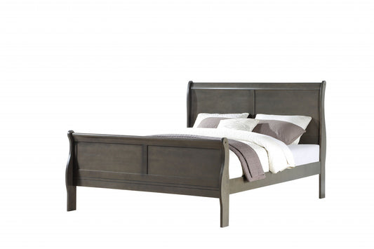 Queen Brown Sleigh Bed