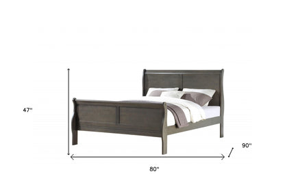 Queen Brown Sleigh Bed