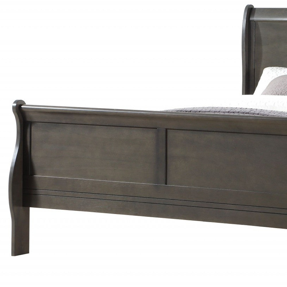 Queen Brown Sleigh Bed