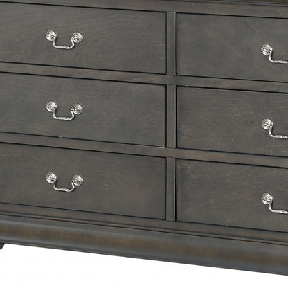 15" Gray Solid Wood Double Dresser