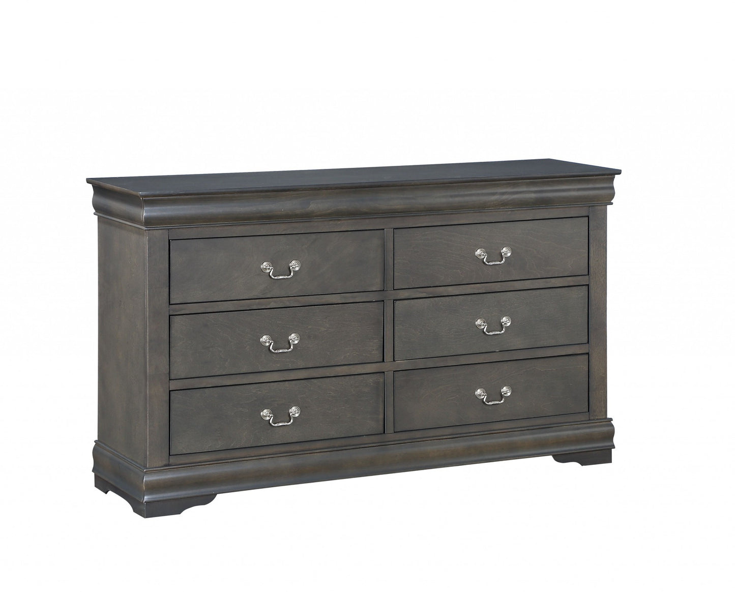 15" Gray Solid Wood Double Dresser