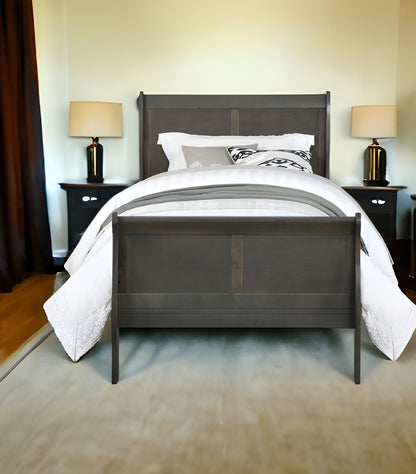 Queen Brown Sleigh Bed