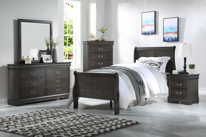 Queen Brown Sleigh Bed