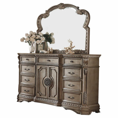 42" Brown Solid Wood Nine Drawer Combo Dresser