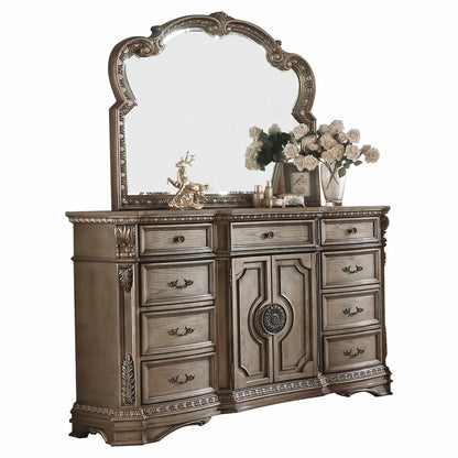 42" Brown Solid Wood Nine Drawer Combo Dresser