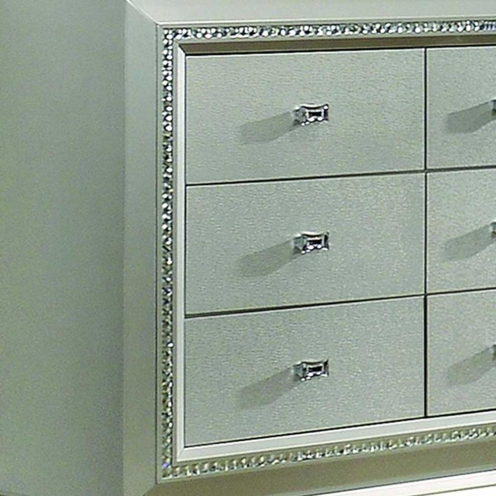 66" Champagne Solid Wood Nine Drawer Double Dresser